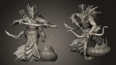 Military figurines Marsh Naga Archer 3d model