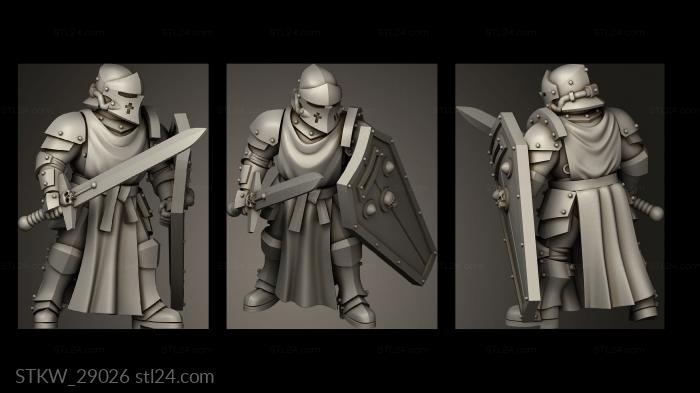 Military figurines (Crusaders, STKW_29026) 3D models for cnc