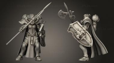 Military figurines Crusader Coat Halberd 3d model
