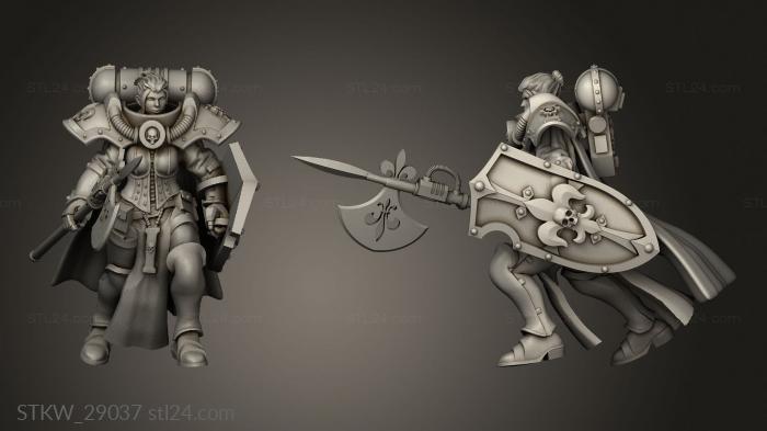 Military figurines (Crusader Coat Halberd, STKW_29037) 3D models for cnc