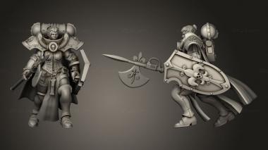 Military figurines Crusader Coat Halberd 3d model