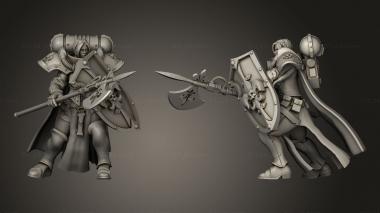 Military figurines Crusader Coat Halberd 3d model