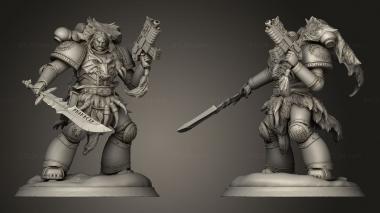 Military figurines Cyber Viking Space Wolve 3d model
