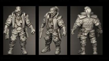 Military figurines Cyber Witcher Cyberpunk Standing 3d model