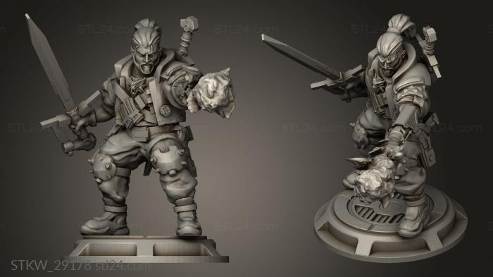 Military figurines (Cyber Witcher Geralt Igni Sperate, STKW_29178) 3D models for cnc