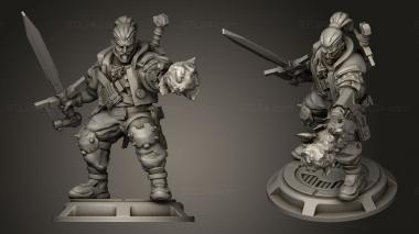 Military figurines Cyber Witcher Geralt Igni Sperate 3d model