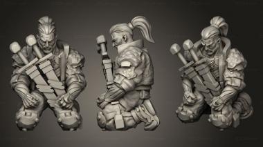 Military figurines CYBER WITCHER MEDITATING 3d model