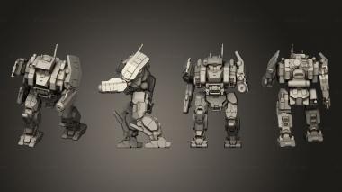 Military figurines Assault Mechs Charger 3d model