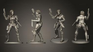Military figurines Cyberpunk Bounty Hunter One Platform 3d model