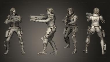 Military figurines Cyberpunk Bounty Hunter Three 3d model