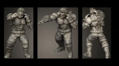 Military figurines Cyberpunk CHUCKLERRIS PSYCHO EX SOLDIER 3d model