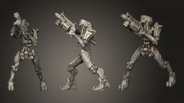 Military figurines Cyberpunk Mech Squad Drone Grenade Launcher 3d model