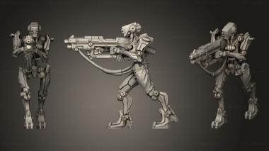 Military figurines Cyberpunk Mech Squad Drone Rifle 3d model