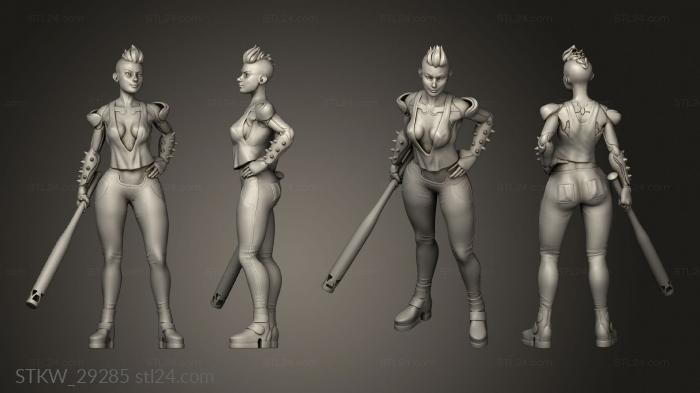 Military figurines (Cyberpunk Scrapper Girl, STKW_29285) 3D models for cnc