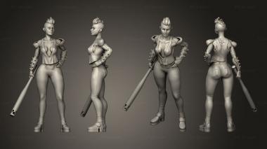 Military figurines Cyberpunk Scrapper Girl 3d model