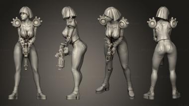 Military figurines Cyberpunk Scrapper Girl 3d model