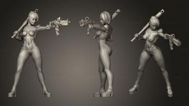 Military figurines Cyberpunk Scrapper Girl 3d model