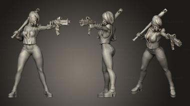 Military figurines Cyberpunk Scrapper Girl 3d model