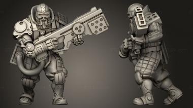 Military figurines Cyberpunk Scum Gunner weapon 3d model