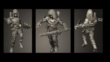 Military figurines Cyber Hunter 3d model