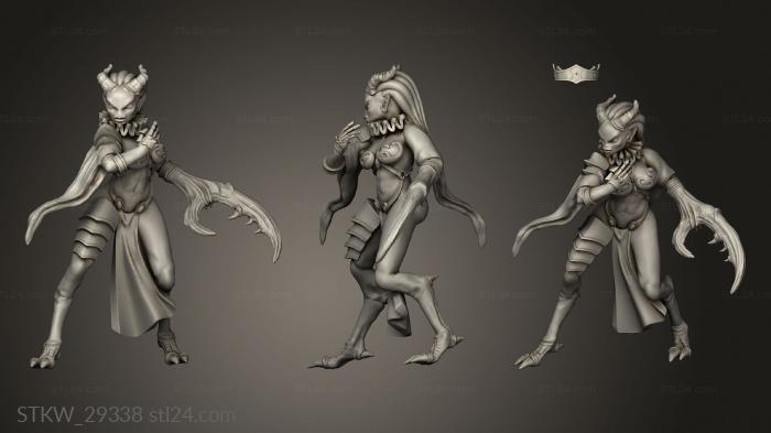 Military figurines (Daemonettes, STKW_29338) 3D models for cnc