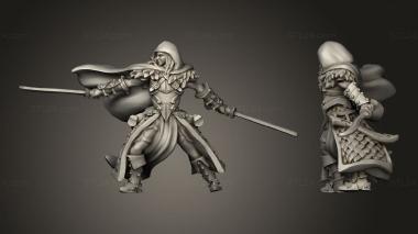 Military figurines Drizzle Drow Elf Ranger 3d model