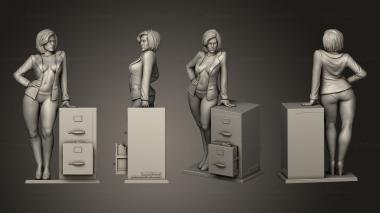 Military figurines Dana Scully panties coat 3d model