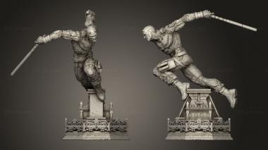Military figurines Daredevil vs Punisher diorama platform Red Dress 3d model