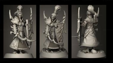 Military figurines Dark Elves Elf Crusader 3d model