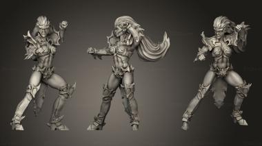 Military figurines Dark Elves Fist Elf Fighting 3d model
