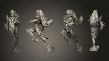 Military figurines Dark Elves Fist Elf Jumping 3d model