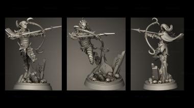 Military figurines Dark Elves Hero 3d model