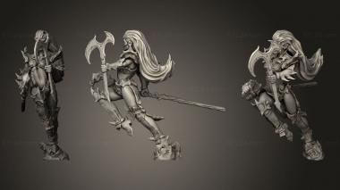 Military figurines Dark Elves Modular Bodies Elf Jumping 3d model