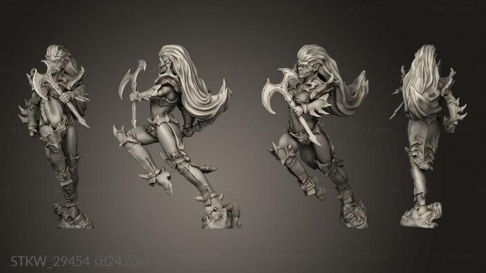 Military figurines (Dark Elves Nickys Hatchery Elf Hook and Dagger, STKW_29454) 3D models for cnc