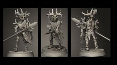 Military figurines Dark Elves Soldier Lance 3d model