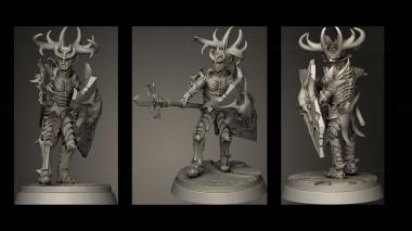 Military figurines Dark Elves Soldier Lance 3d model