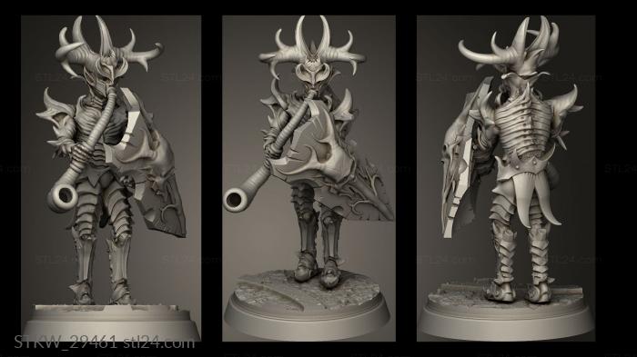Military figurines (Dark Elves Soldier Musician, STKW_29461) 3D models for cnc