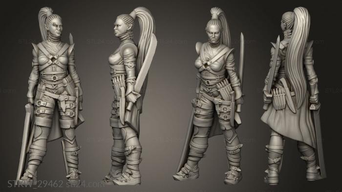 Military figurines (Dark Fey female, STKW_29462) 3D models for cnc