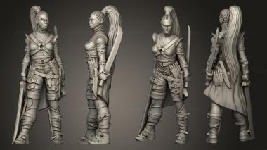 Military figurines Dark Fey female 3d model