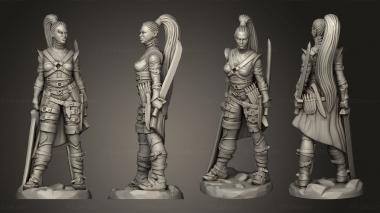 Military figurines Dark Fey female 3d model