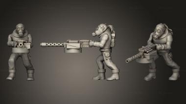 Military figurines Dark Future Rear Deck Gunners Cult Gunner 3d model