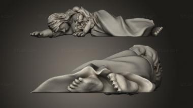 Military figurines Dark Realms Medieval Dead woman 3d model