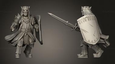 Military figurines dark rhunemorian warriors 3d model