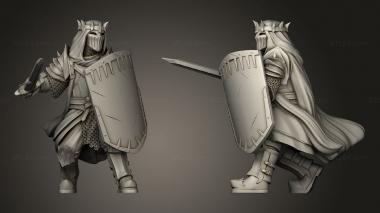 Military figurines dark rhunemorian warriors 3d model