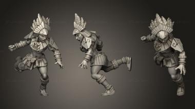Military figurines amazons line 3d model
