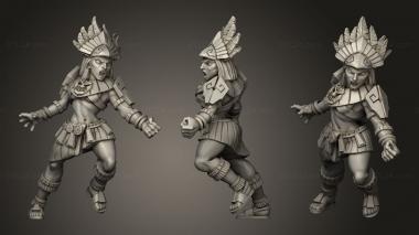 Military figurines amazons line 3d model