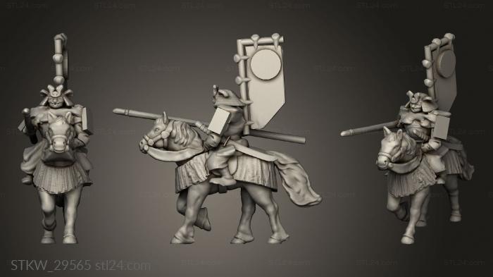 Military figurines (Samurai Cavalry Stand, STKW_29565) 3D models for cnc