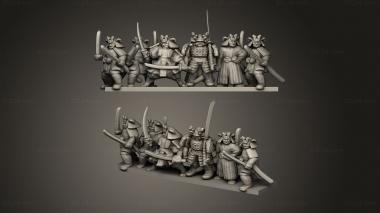 Military figurines Samurai Cavalry Stand 3d model