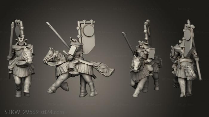 Military figurines (Samurai Cavalry Stand, STKW_29569) 3D models for cnc