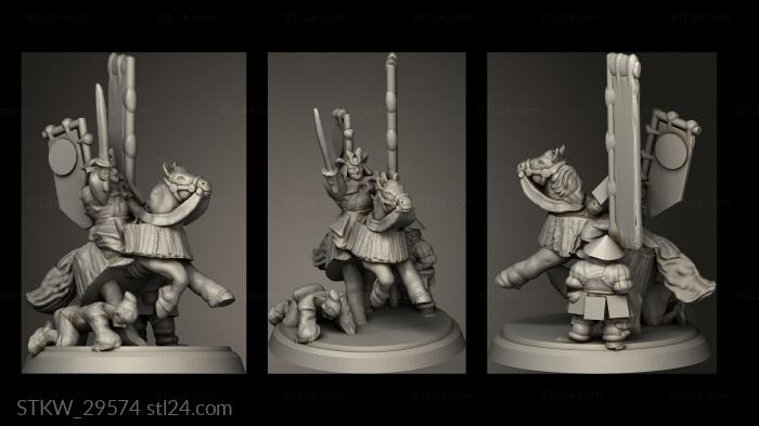 Military figurines (Samurai Daimyo Hero, STKW_29574) 3D models for cnc